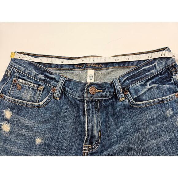 Abercrombie & Fitch Women's Size 8 Cotton Medium Wash Cuffed Bermuda Shorts - Picture 6 of 8